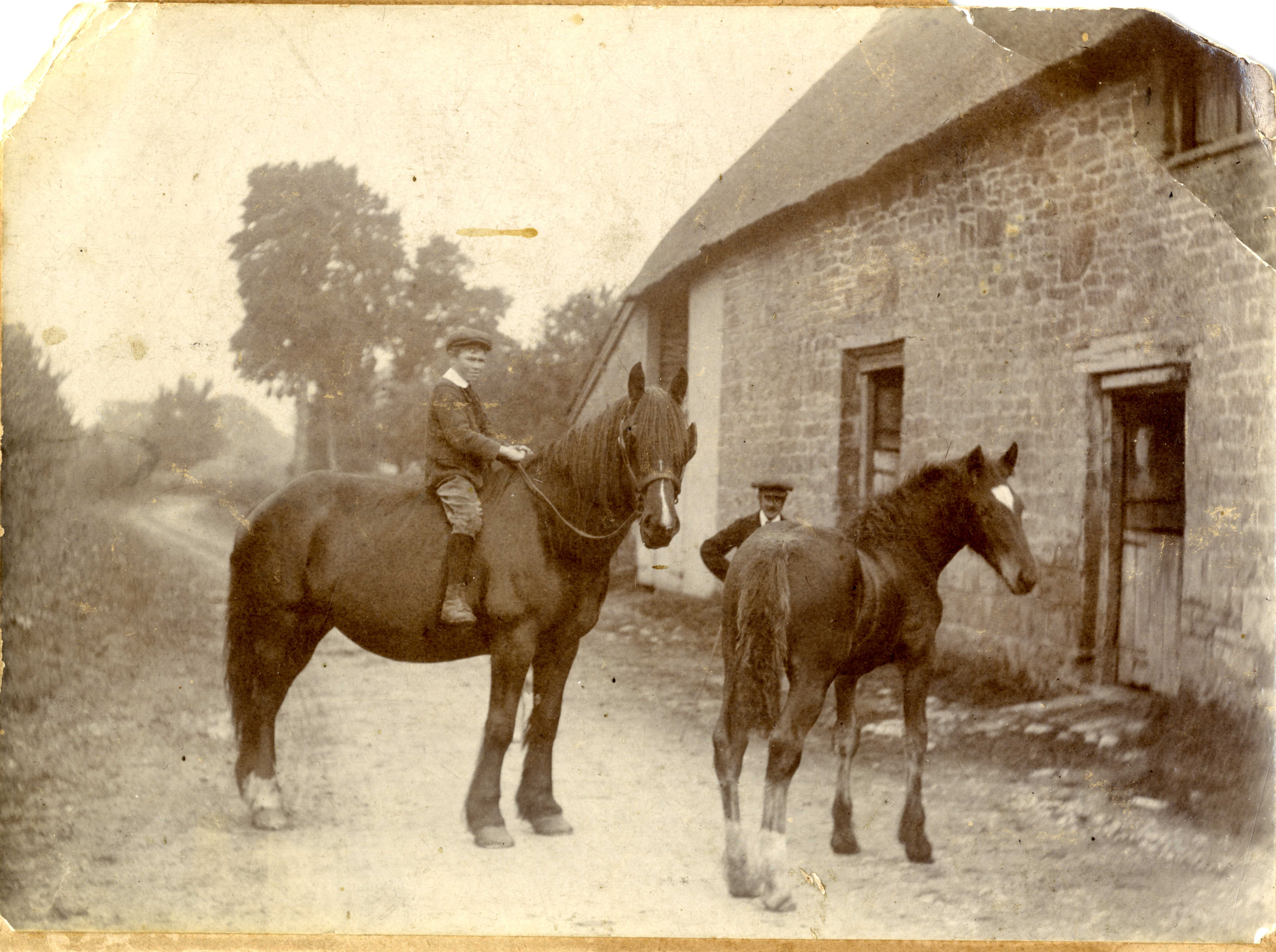 William Heskins on horse at Southay