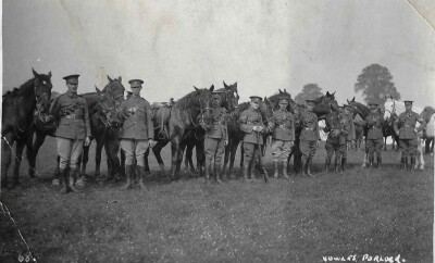 Josiah Hebditch with Soldiers and Horses in Porlock Camp, pre WW1