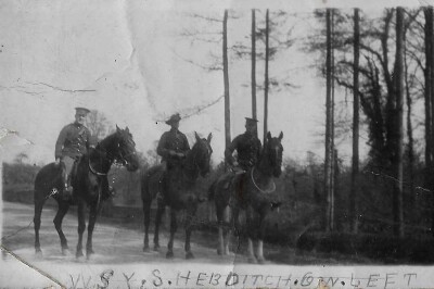 Josiah Hebditch and two soldiers on horseback, pre WW1