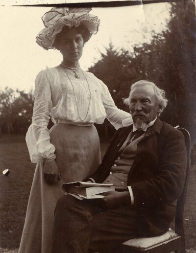 Job Bradford II and Mabel Bradford in Garden