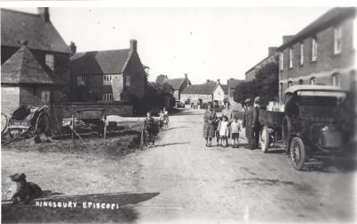 Street Scene with milk lorry at the Lock Up in Kingsbury Episcopi