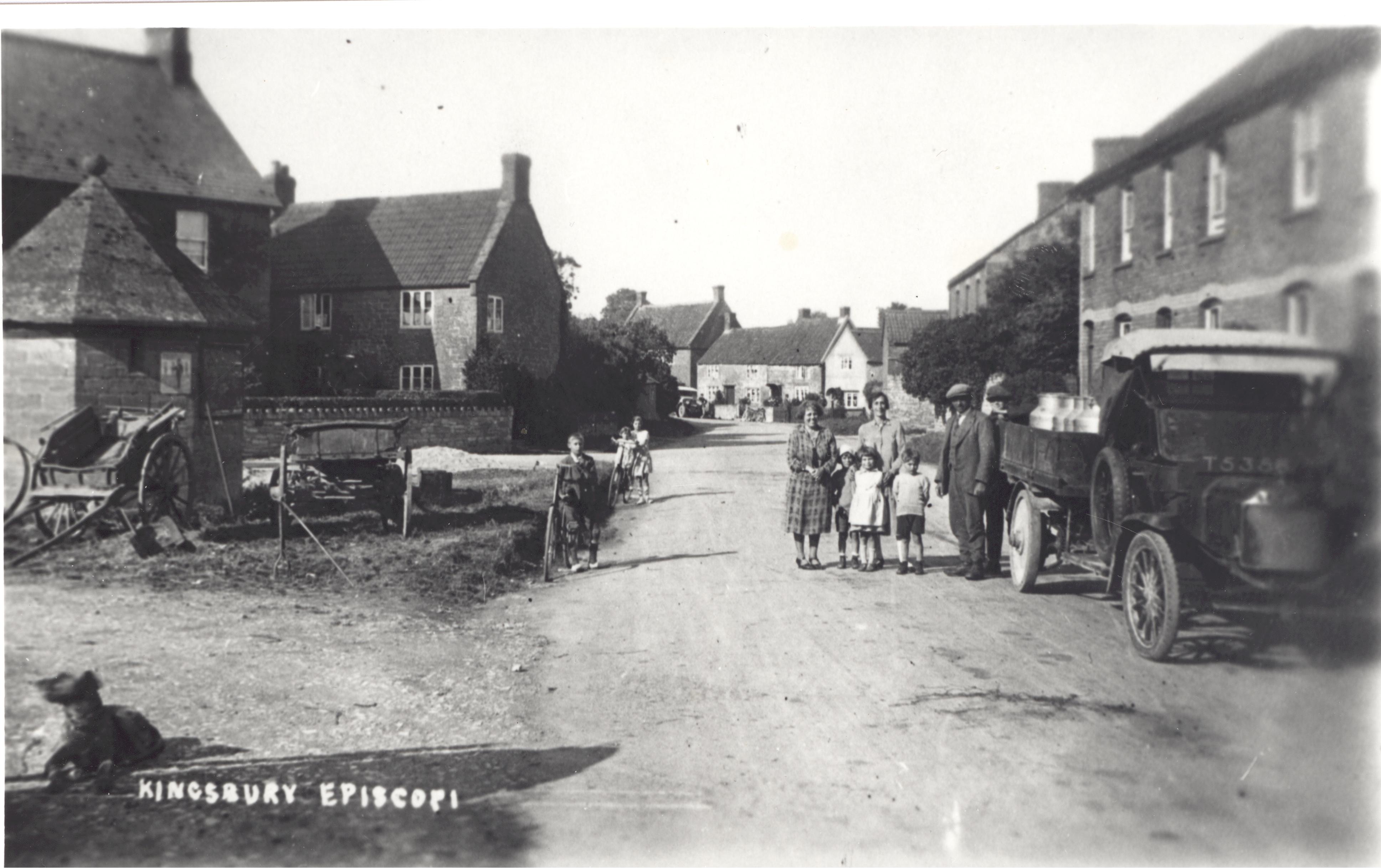 Street Scene with milk lorry at the Lock Up in Kingsbury Episcopi
