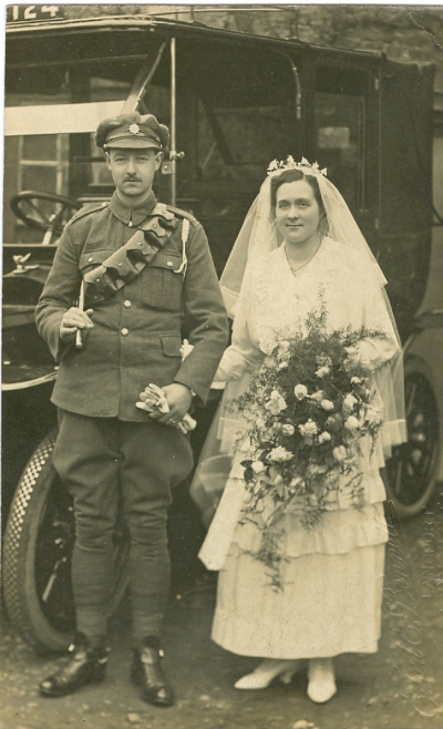 Hilda Satherley and Groom on Wedding Day