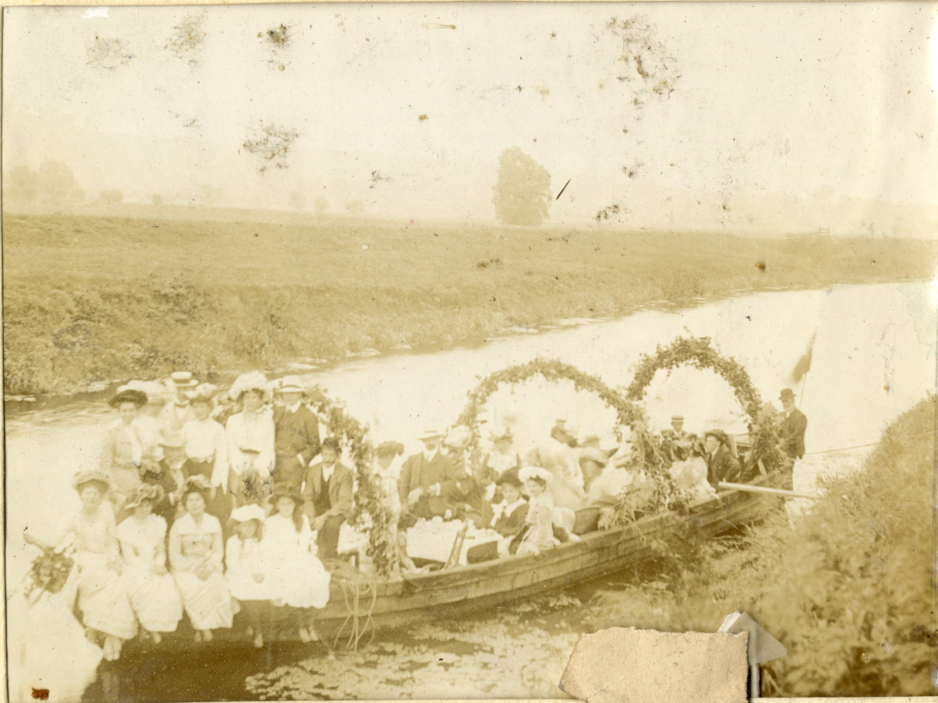 Coal barge on River Parrett filled with party goers