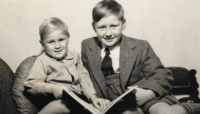 Two boys with book