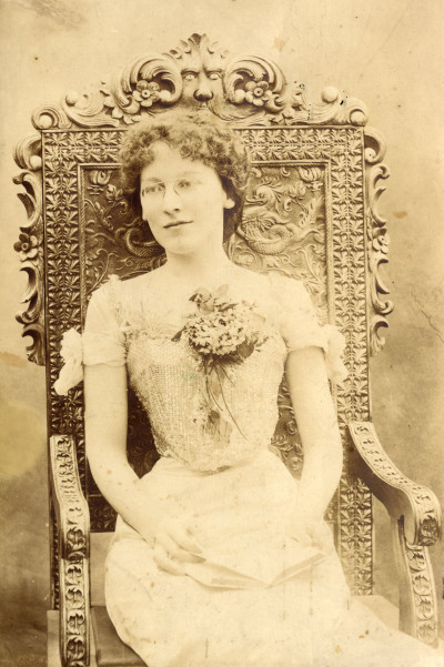 Young woman in fine clothes
