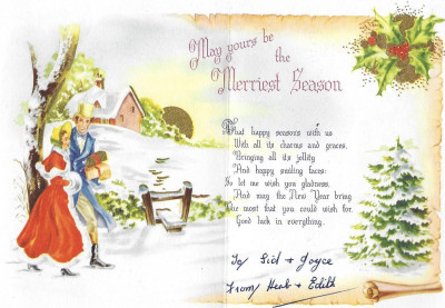 Christmas Card 2 1950s - inside