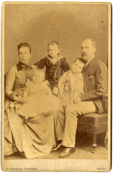 Family in studio portrait