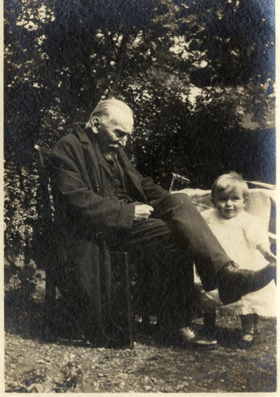 Old man and child.