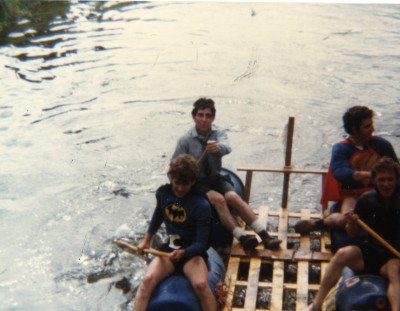 Raft with Batman and Robin and friends