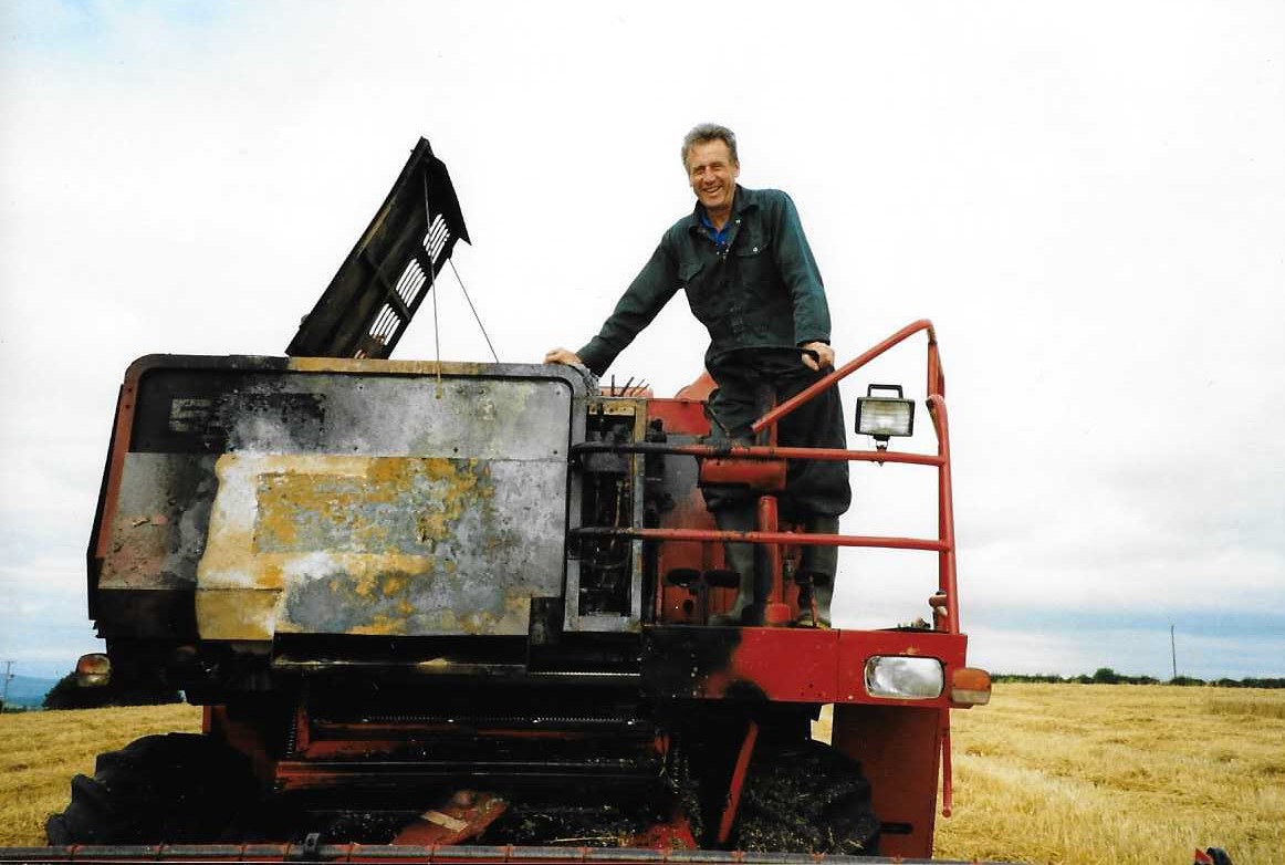Combine Harvester fire damage