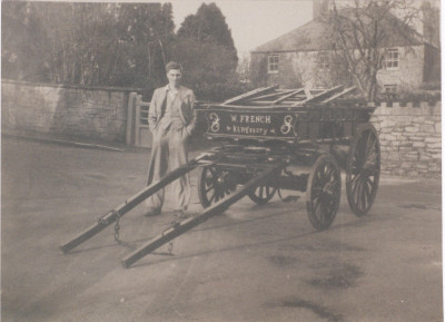 Doug Male - blacksmith with cart outside of The Retreat, Sunnyside.