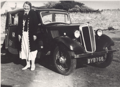 Blanche Male with car